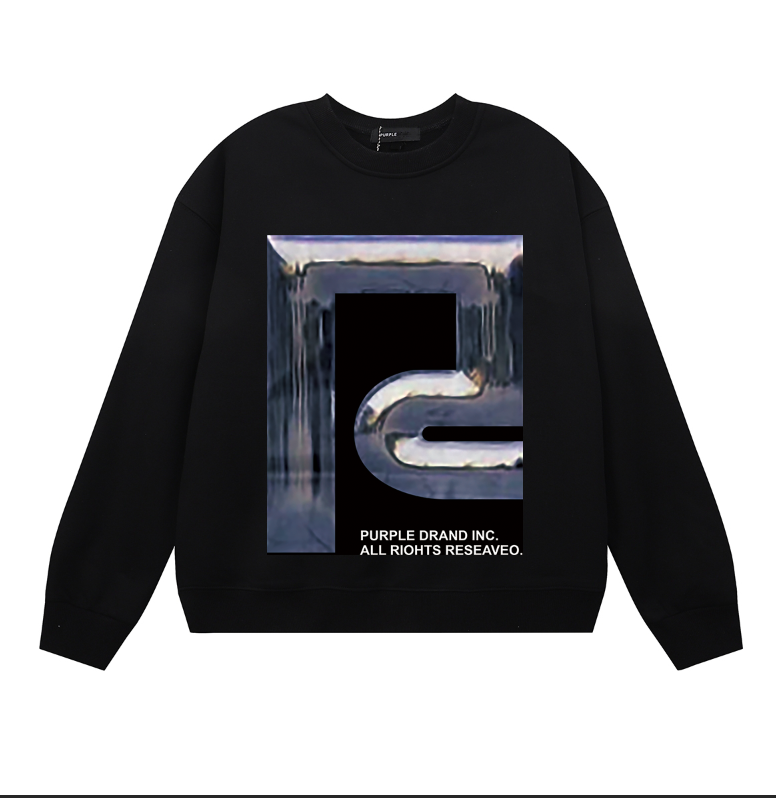 Purple Men's Long-Sleeve T-shirt Sweatshirt 1146