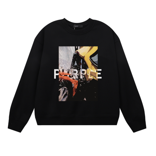 Purple Men's Long-Sleeve T-shirt Sweatshirt 1123