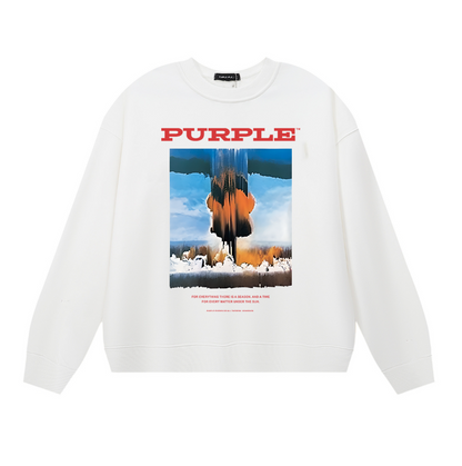 Purple Men's Long-Sleeve T-shirt Sweatshirt 1149